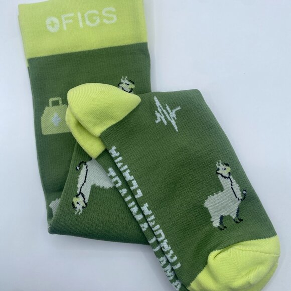 1 Pair FIGS Compression Green Socks Size Small - Picture 3 of 3